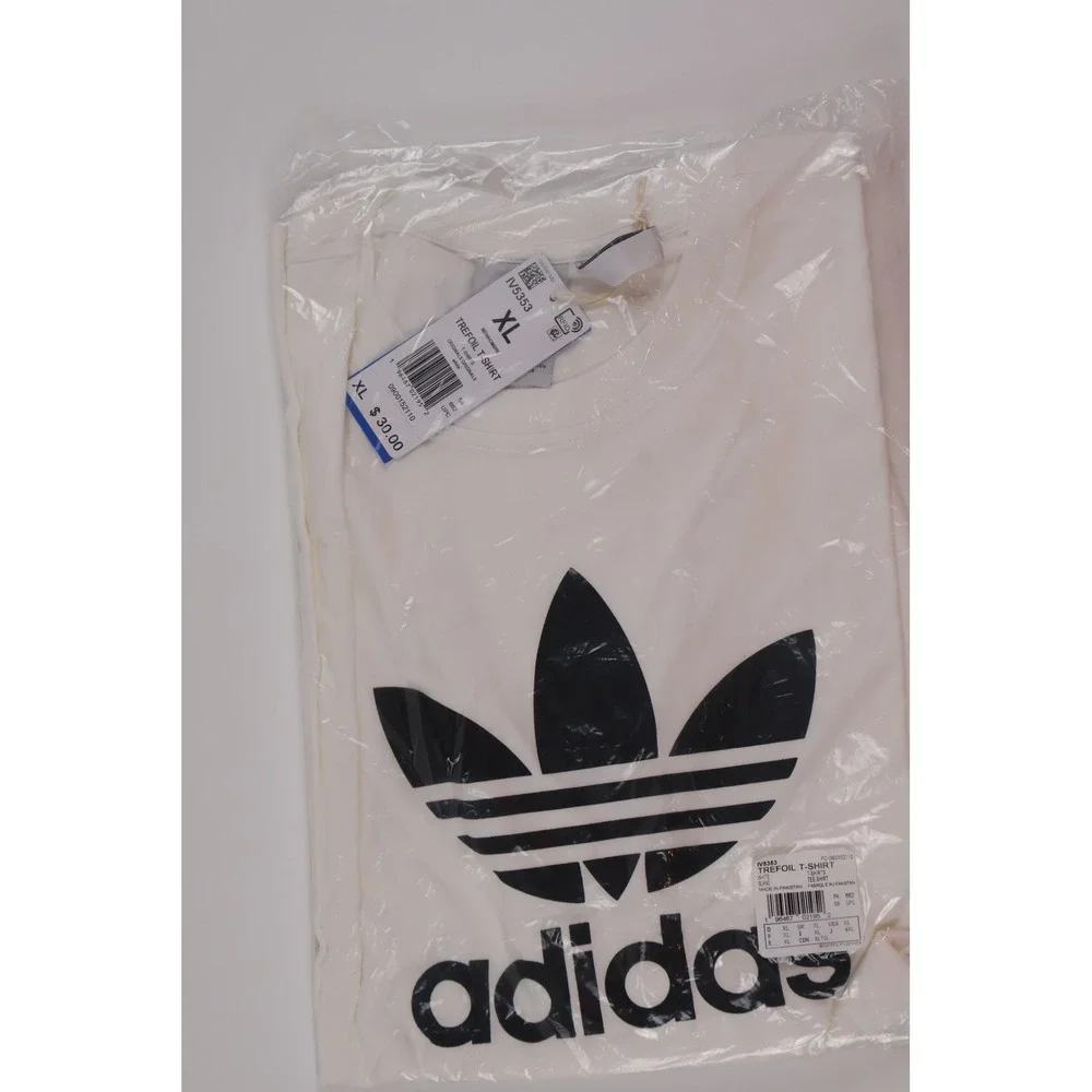 Adidas Mens T Shirt Trefoil Logo White Black XL NWT IV5353